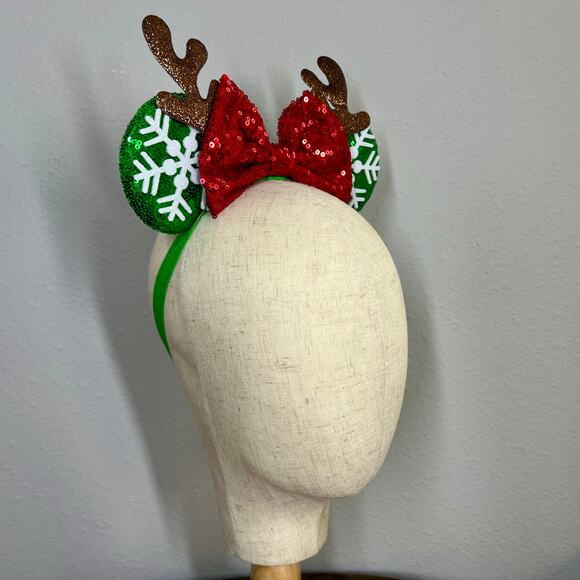 Frosty Forest Elastic Minnie Ears | Disney-Inspired Adjustable Christmas Ears - Picture 5 of 5